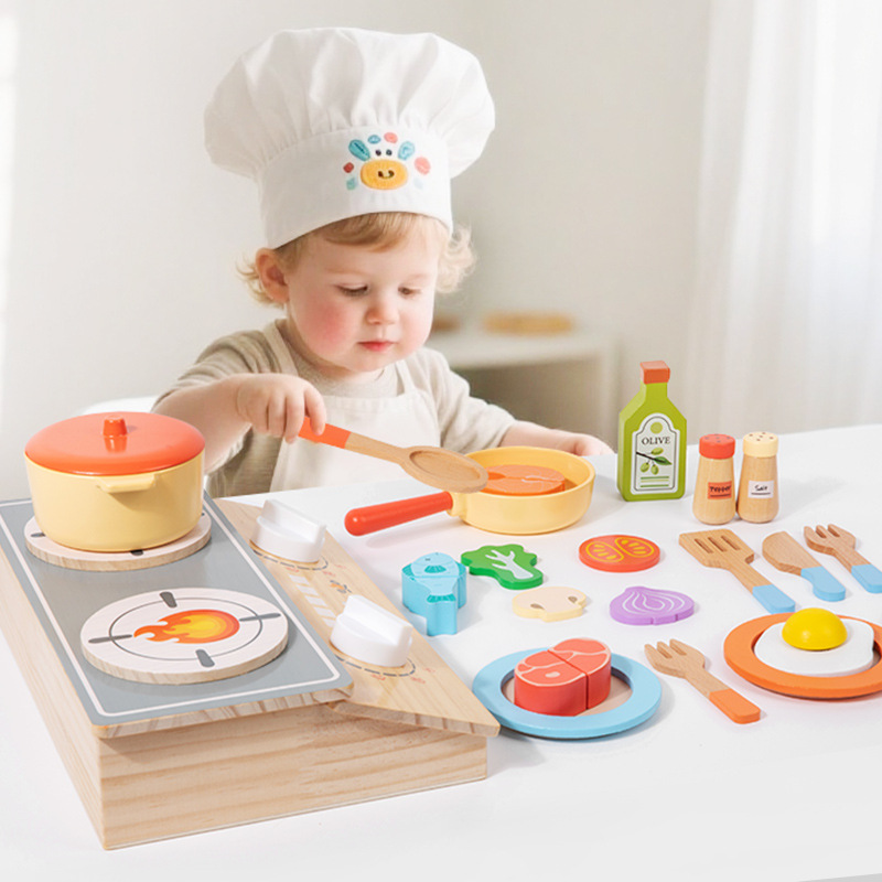 Kitchen Appliances Kids - مجموعة مطبخ خشبية تعليمية مونتيسوري للأطفال،