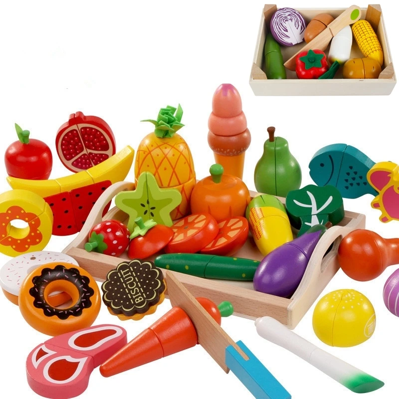 Kitchen Appliances Kids - DIY لطيف خشبية قطع الفاكهة الخضار