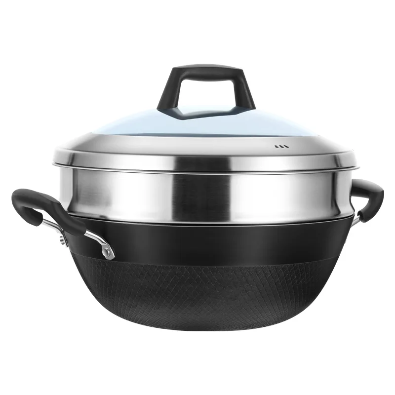 Wok Electric Flat - مقلاة مسطحة القاع من الفولاذ المقاوم