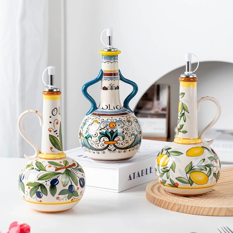 Kitchen Appliances And Utensils - زجاجة زيت سيراميك، زجاجة صلصة الصويا،